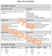 onboard a new hire free checklist