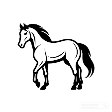 outline clipart horse side view