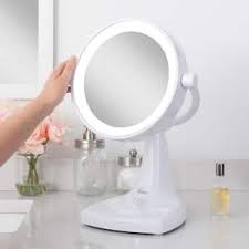 tabletop bathroom makeup mirror lighted