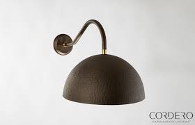 outdoor hammered bronze dome sconce