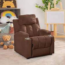 homestock magic seats for superheroes princesses deluxe kids recliner with footrest 2 cup holders push back toddler recliner brown
