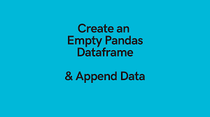 create an empty pandas dataframe and