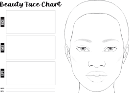 beauty chart for makeup with handrawn
