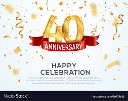 40 Years Anniversary Banner Template Royalty Free Vector
