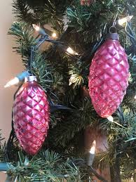 Vintage Pinecone Ornaments 1940 S Pink Glass Shabby Chic