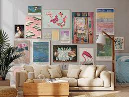 Eclectic Gallery Wall Set Of 17 Pink