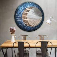 3d Metal Wall Art Modern Round Wall