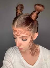 an easy giraffe makeup tutorial using