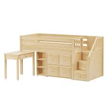 Product title zimtown twin size loft bed with stairs wood low stur. Twin Low Loft Bed With Stairs Storage Desk Maxtrix Kids
