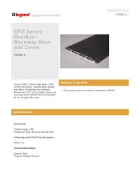 ofr series overfloor raceway base and cover