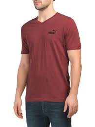 Details About New Puma Authentic Elevated Essential Mens Red V Neck T Shirt Size Xl 90074