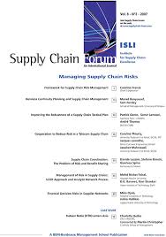 Director, center for transportation and logistics. Business Continuity Planning And Supply Chain Management Supply Chain Forum An International Journal Vol 8 No 2