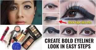 bold block eyeliner makeup step by