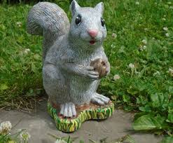 Squirrel Concrete Statue Hand Painted