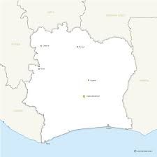 cote d ivoire free map with main towns