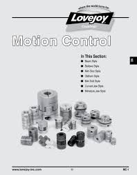 Motion Control Couplings Lovejoy Pdf Catalogs