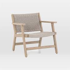 west elm teak wood rope outdoor chair