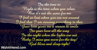 its the time to good night poem for him