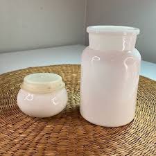 Vintage Belgium Milk Glass Apothecary