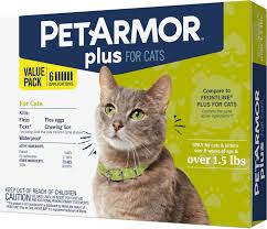 Petarmor Plus Flea Tick Squeeze On Treatment For Cats Over 1 5 Lbs 6 Treatment