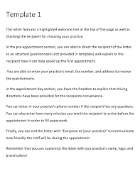 5 new patient welcome letter templates