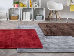 rug solid color handmade viscose rug by