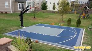 Things you'll need to build a basketball court. 22 Genius Concepts Of How To Makeover Backyard Sport Court Ideas Simphome Basketball Court Backyard Backyard Basketball Backyard Court