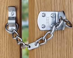 open chain lock on door from outside