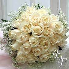 24 white rose bridal bouquet ef 722