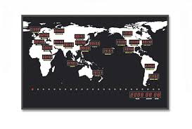 led digital 24 time zone world map