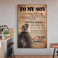 Retro Wall Art Mom To Son Love Message