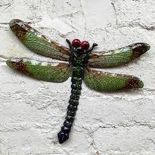 Green Dragonfly Wall Art Metal Hanging