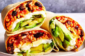 easy vegetarian rice and bean burrito
