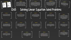 solving linear equation word problems