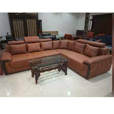 leather l shape sofa set at rs 37000