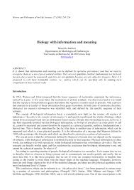 pdf biology with information and meaning