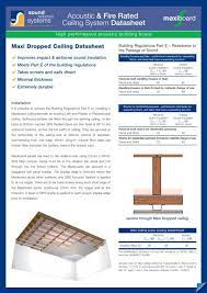 fire rated ceiling system datasheet