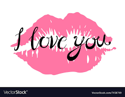 i love you kiss red lips pink royalty