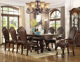 Rooms for less can help you find the perfect formal dining set, casual dining set, dining table, kitchen table, stone top dining table, pub table, bar, bar and barstools, dining chair, china cabinet, server, buffet. Crown Mark 2150 Kiera Traditional Brown Finish Dining Room Set 9pc Table 8 Chair For Sale Online Ebay