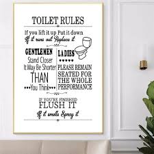 Toilet Rules Wall Art Canvas Painting