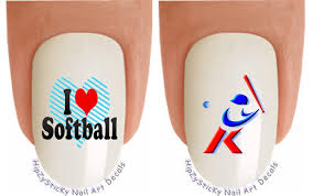 nail art 3001 sports softball i love