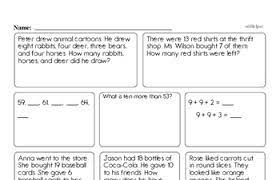 Winter themed math worksheets first grade worksheet. First Grade Word Problem Worksheets Edhelper Com