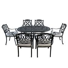 6 seats garden dining table set cast