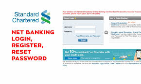 Standard Chartered Net Banking Login Register Reset