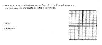 Linear Function Slope Y Intercept