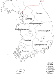 Korea's provinces have been the primary administrative division of korea since the mid goryeo the korean government created one flagship national university for each province between 1946 and. Map Of Provinces Of South Korea Download Scientific Diagram