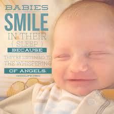 Babies smile in their sleep because they&#39;re listening to the ... via Relatably.com