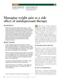 Pdf Managing Weight Gain As A Side Effect Of Antidepressant