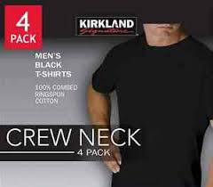 Details About Kirkland Signature Mens Black T Shirts 4 Pack All Sizes Tee Shirt
