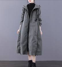 Plus Size Coats Hooded Parka Casual Coat